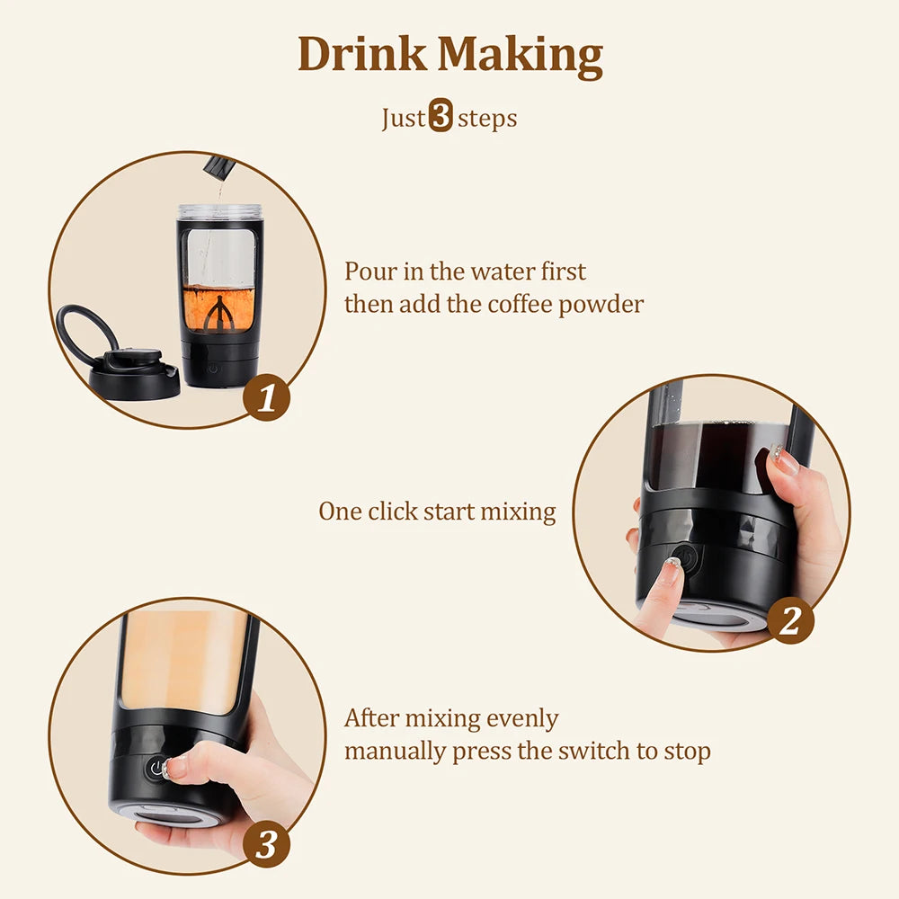 650Ml Electric Shaker Bottle Portable Whey Protein Shaker Automatic Stirring Blender Multipurpose Juice Mixer Cups Fitness Work